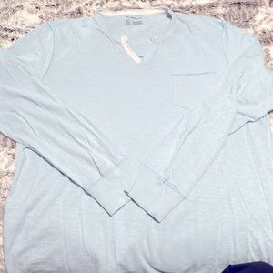 Men’s extra large baby blue long sleeve cotton shirt